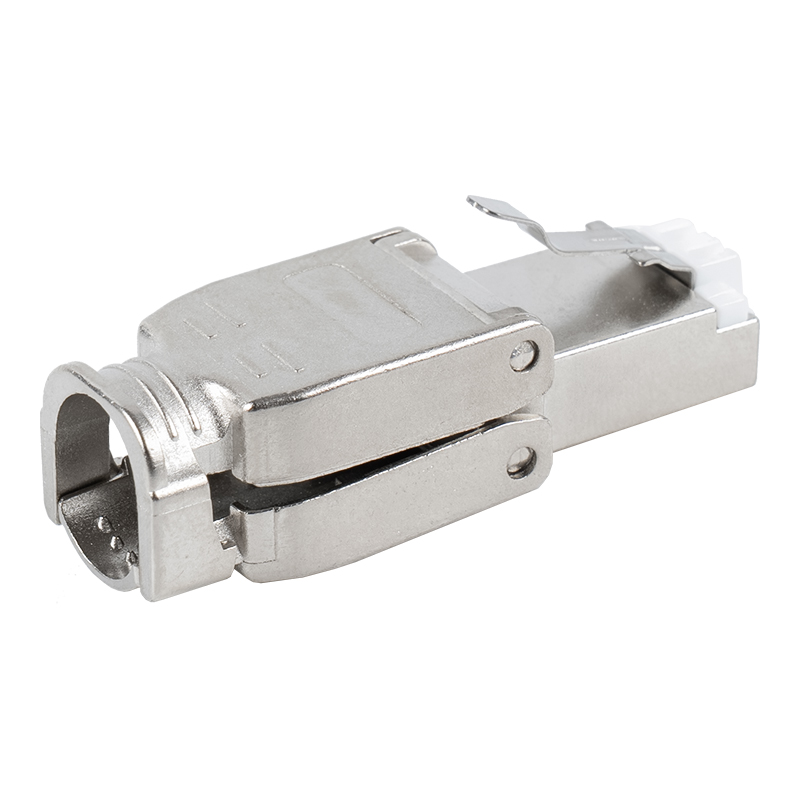 Connecteur RJ45 sans outil avec boucle métallique blindée Cat6A RJ-602S-2-C6A Connecteur RJ45 sans outil avec boucle métallique blindée Cat6A RJ-602S-2-C6A