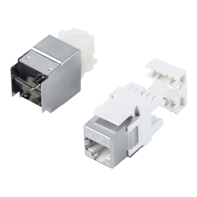 Prise Keystone 180° blindée Cat6A (avec boîtier métallique) SM-2064SD8C6A Prise Keystone 180° blindée Cat6A (avec boîtier métallique) SM-2064SD8C6A