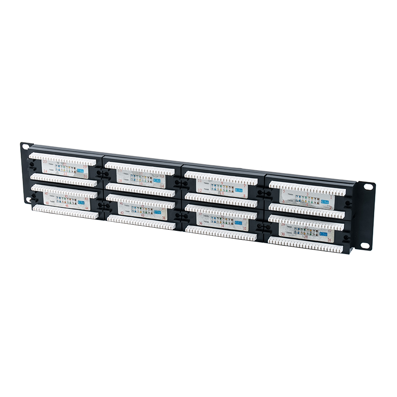 Panneau de brassage Cat5e 19 pouces 2U non blindé à 48 ports (IDC double usage ; avec insert en carton plastique) SP-3204D48-C5E Panneau de brassage Cat5e 19 pouces 2U non blindé à 48 ports (IDC double usage ; avec insert en carton plastique) SP-3204D48-C5E