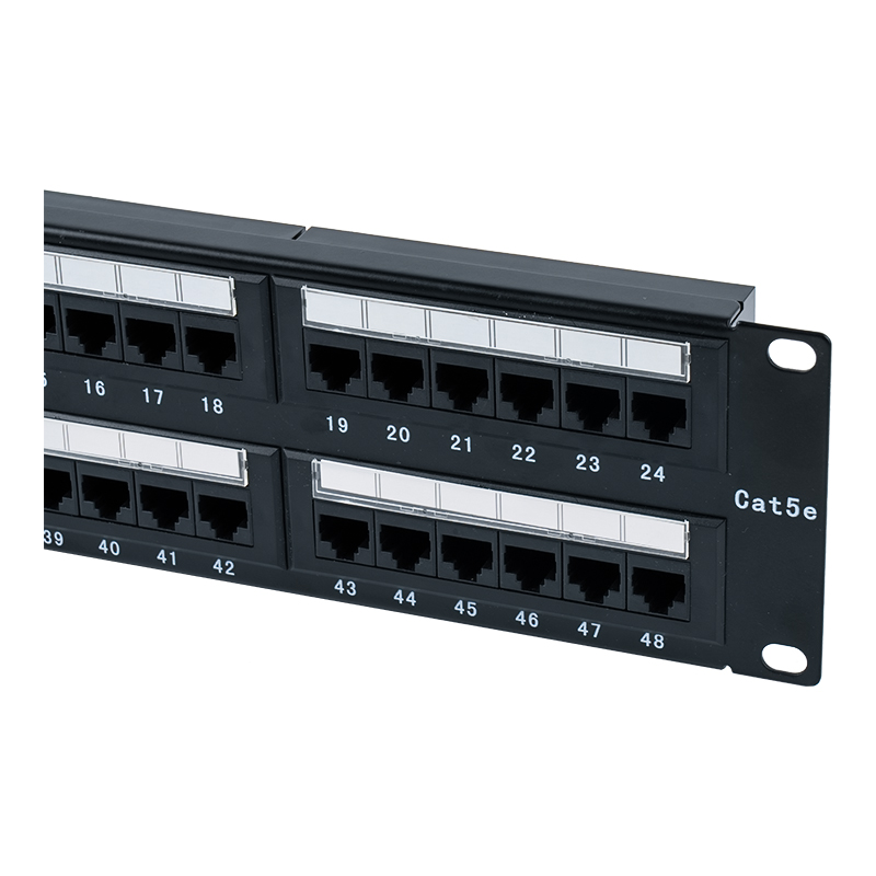 Panneau de brassage Cat5e 19 pouces 2U non blindé à 48 ports (IDC double usage ; avec insert en carton plastique) SP-3204D48-C5E Panneau de brassage Cat5e 19 pouces 2U non blindé à 48 ports (IDC double usage ; avec insert en carton plastique) SP-3204D48-C5E