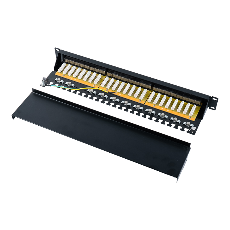 Panneau de brassage blindé 1U 19 pouces catégorie 6, 24 ports SP-3217SK24-C6A Panneau de brassage blindé 1U 19 pouces catégorie 6, 24 ports SP-3217SK24-C6A