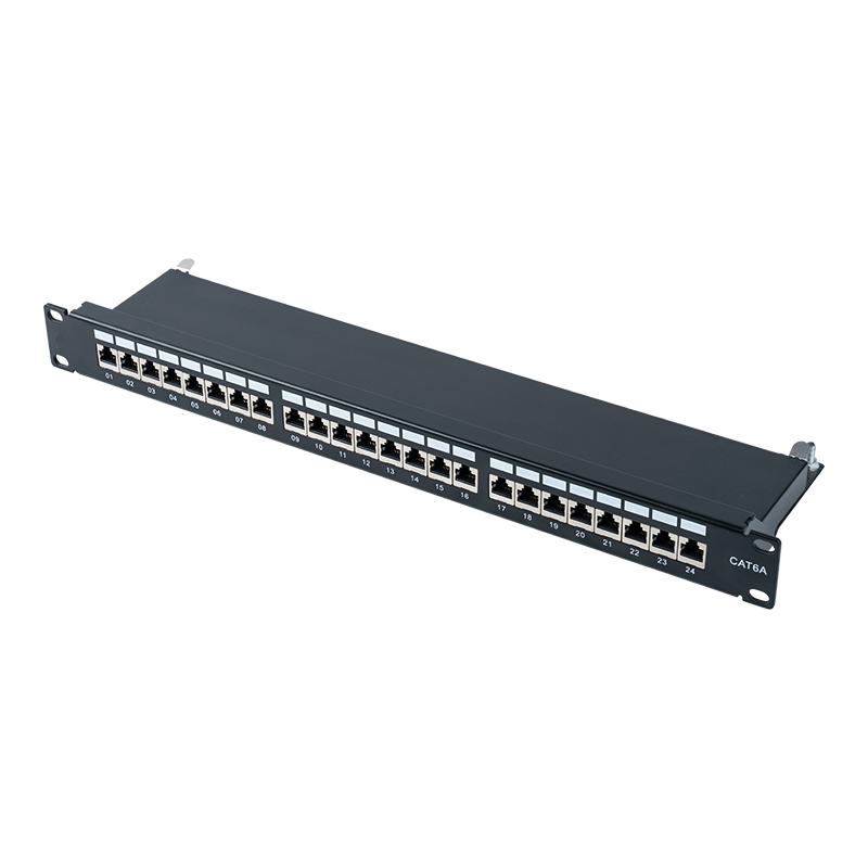 Panneau de brassage blindé 1U 19 pouces catégorie 6, 24 ports SP-3217SK24-C6A
