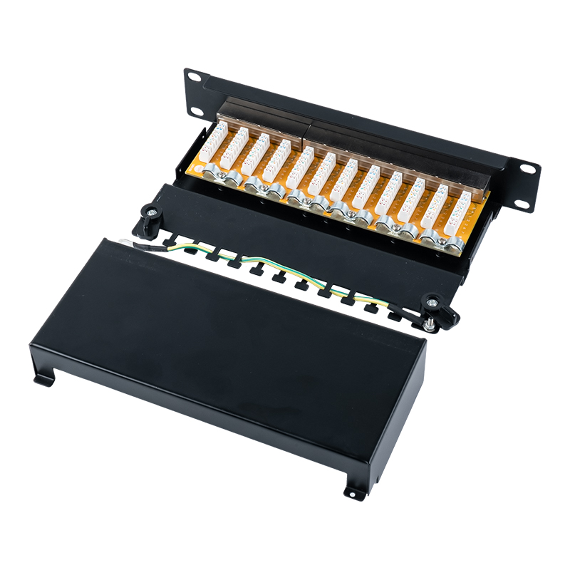Panneau de brassage 12 ports blindé 1U de 10 pouces de catégorie 6 SP-3250SK12-C6 Panneau de brassage 12 ports blindé 1U de 10 pouces de catégorie 6 SP-3250SK12-C6