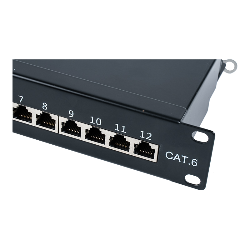 Panneau de brassage 12 ports blindé 1U de 10 pouces de catégorie 6 SP-3250SK12-C6 Panneau de brassage 12 ports blindé 1U de 10 pouces de catégorie 6 SP-3250SK12-C6