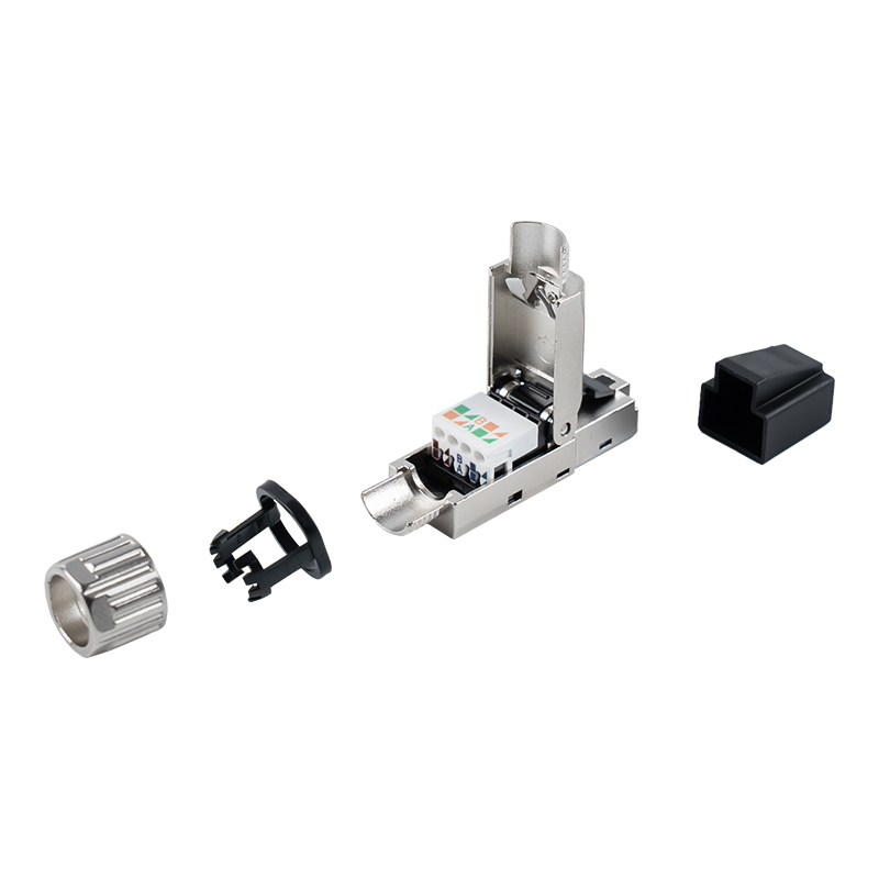 Connecteur RJ45 blindé sans outil Cat7 (avec manchons de protection en plastique) RJ-G50S-1-C7 Connecteur RJ45 blindé sans outil Cat7 (avec manchons de protection en plastique) RJ-G50S-1-C7