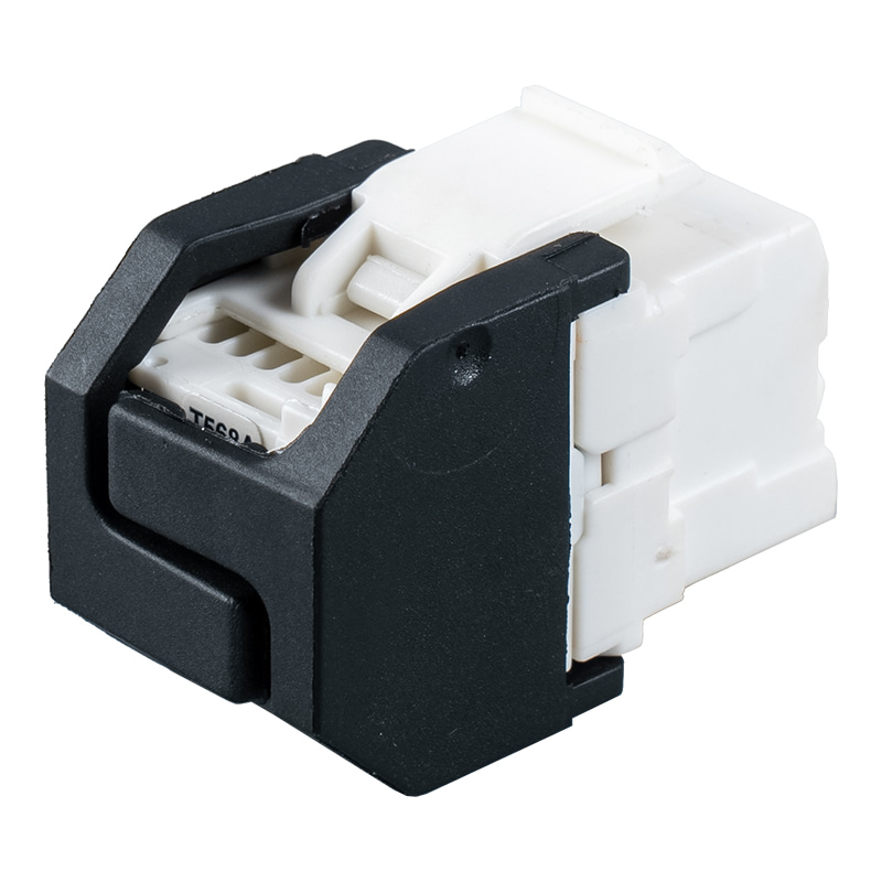 Prise modulaire sans outil 180° non blindée Cat6 (avec obturateur) SM-2399H8C6 Prise modulaire sans outil 180° non blindée Cat6 (avec obturateur) SM-2399H8C6