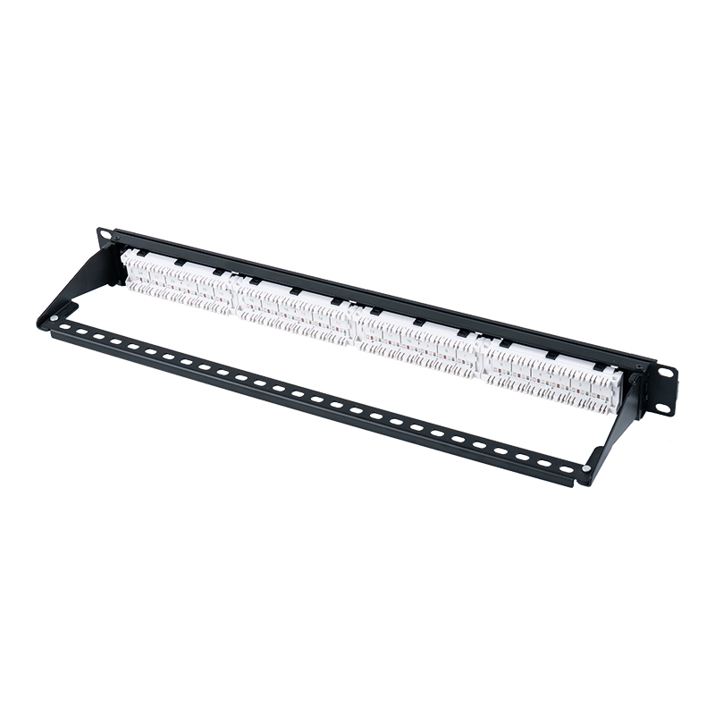 Panneau de brassage Cat5e 19 pouces 1U non blindé à 24 ports (fenêtre rabattable en plastique) SP-3410D24-C5E Panneau de brassage Cat5e 19 pouces 1U non blindé à 24 ports (fenêtre rabattable en plastique) SP-3410D24-C5E