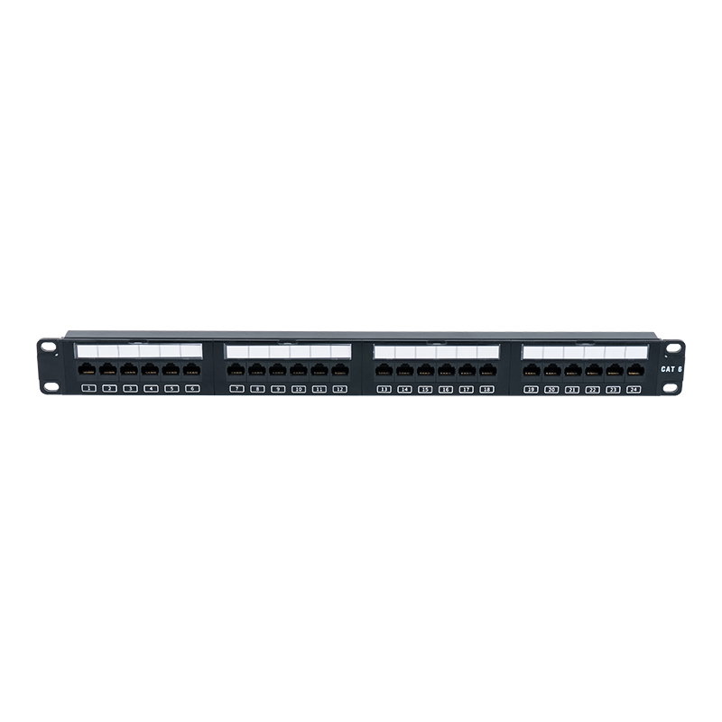 Panneau de brassage C6 19 pouces 1U non blindé à 24 ports (fenêtre rabattable en plastique) SP-3411D24-C6 Panneau de brassage C6 19 pouces 1U non blindé à 24 ports (fenêtre rabattable en plastique) SP-3411D24-C6