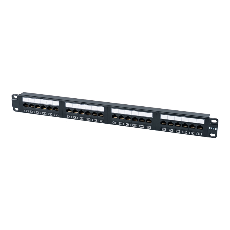 Panneau de brassage C6 19 pouces 1U non blindé à 24 ports (fenêtre rabattable en plastique) SP-3411D24-C6
