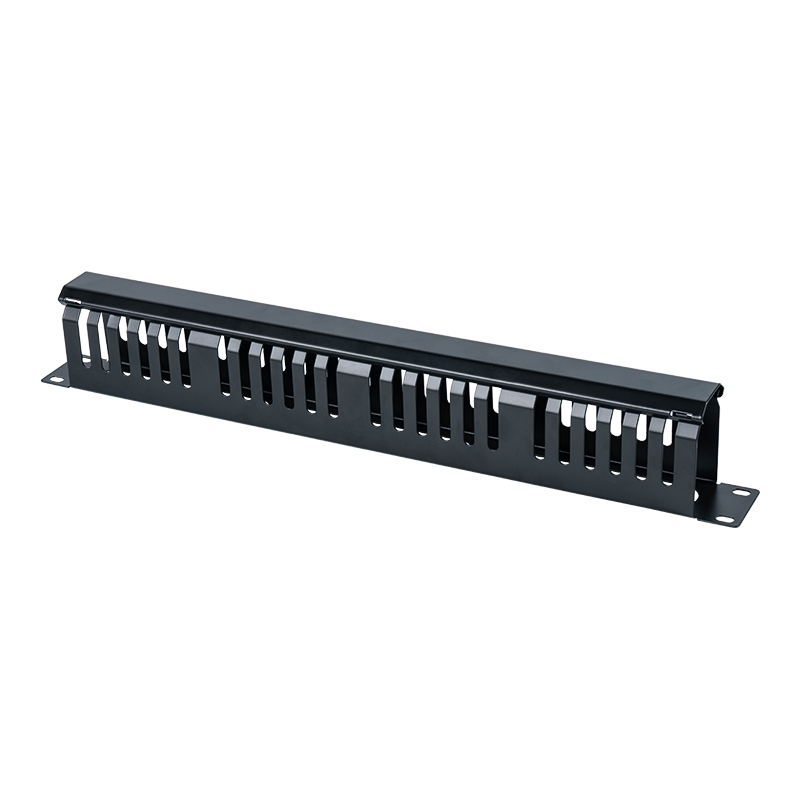 Panneau de gestion des câbles en plastique 1U de 19 pouces (24 emplacements avec couvercle) SP-3802-1U